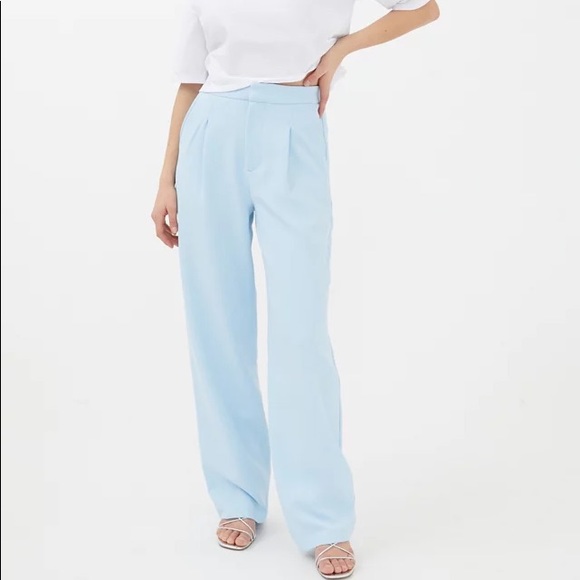 Urban Outfitters Pants - Urban Outfitters Eva Baby Blue Wide Leg High Waisted Trousers Pants